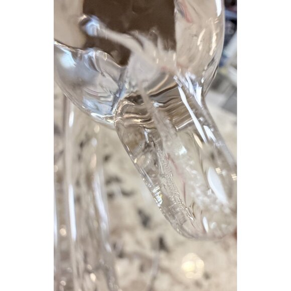 Vtg 1950s Duncan & Miller Clear Glass Swan Bowl Dish Lg Retro Centerpiece Read - Picture 13 of 13